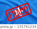 Somalian national flag with red stamp FRAUD on it. Fraud Awareness and Scam Prevention Concept. 135741234