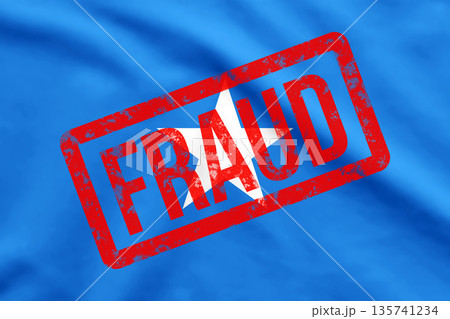 Somalian national flag with red stamp FRAUD on it. Fraud Awareness and Scam Prevention Concept. Somalian national flag with red stamp FRAUD on it. Fraud Awareness and Scam Prevention Concept. 135741234
