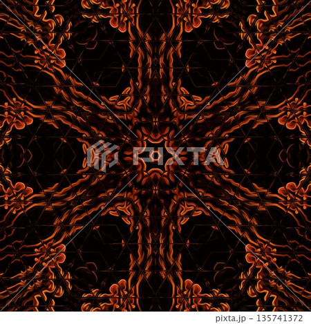 This design features an expressive flame pattern motif with flowing, fire-inspired forms that create a sense of movement and energy. The ornamentation blends dynamic curves with abstract styling 135741372