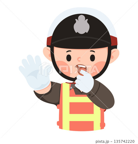 Traffic Controller Blowing Whistle 135742220