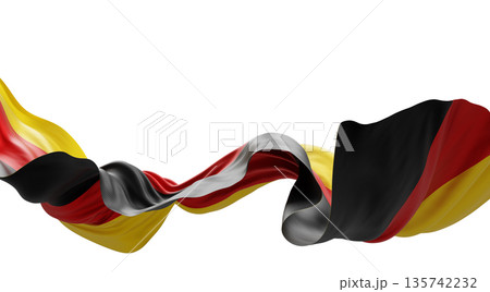 Germany flag isolated on white background with copy space 3D render 135742232