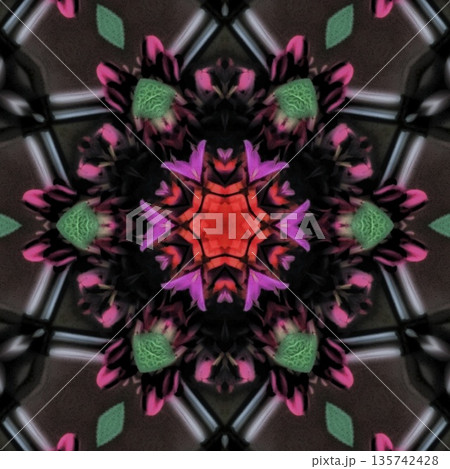 Pattern features mixed floral motifs in rich red, purple, pink, violet, and magenta tones, forming a vibrant and harmonious layered composition with elegant floral detail Pattern features mixed floral motifs in rich red, purple, pink, violet, and magenta tones, forming a vibrant and harmonious layered composition with elegant floral detail 135742428