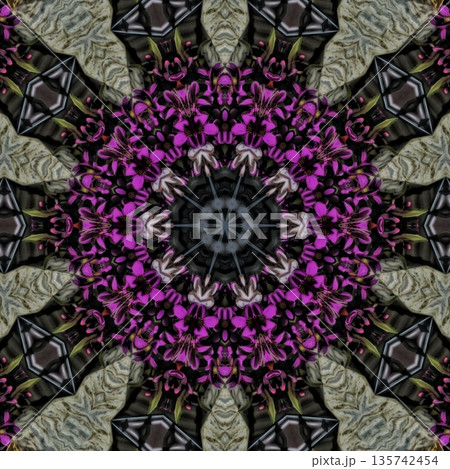 Pattern features mixed floral motifs in rich red, purple, pink, violet, and magenta tones, forming a vibrant and harmonious layered composition with elegant floral detail Pattern features mixed floral motifs in rich red, purple, pink, violet, and magenta tones, forming a vibrant and harmonious layered composition with elegant floral detail 135742454