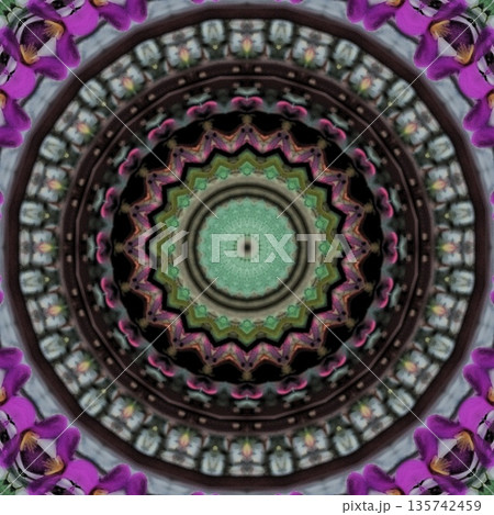 Pattern features mixed floral motifs in rich red, purple, pink, violet, and magenta tones, forming a vibrant and harmonious layered composition with elegant floral detail 135742459