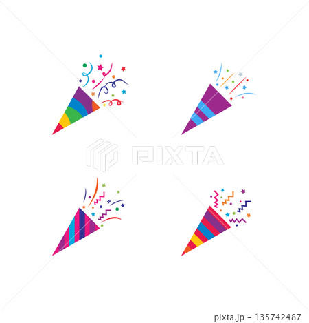 Party popper icon Party popper icon 135742487