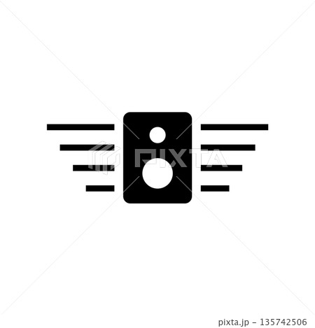 speaker with a woofer and wings speaker with a woofer and wings 135742506