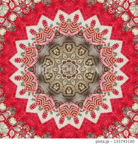 Mixed embroidery style design that combines traditional needlework from India, Pakistan, Turkey, Iran, and Africa, blending intricate stitches and cultural motifs into a unified textile design Mixed embroidery style design that combines traditional needlework from India, Pakistan, Turkey, Iran, and Africa, blending intricate stitches and cultural motifs into a unified textile design 135743180