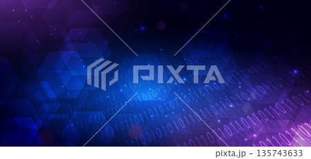 Abstract digital data binary code diagonal on blue background with square pattern light effect. Abstract digital data binary code diagonal on blue background with square pattern light effect. 135743633