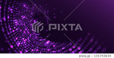Technology futuristic dot purple glowing background. Futuristic data communication net work. 135743634