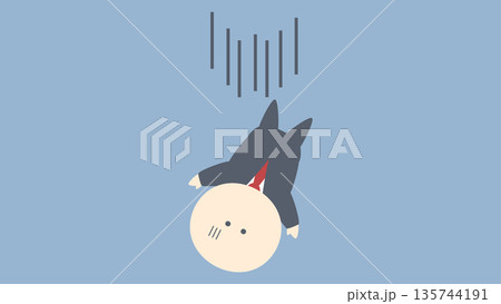 ビジネスイメージイラスト_落ちていくビジネスマン ビジネスイメージイラスト_落ちていくビジネスマン 135744191