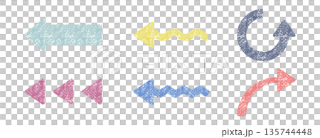 カラフルなアナログ風テクスチャの矢印02 135744448