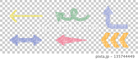 カラフルなアナログ風テクスチャの矢印01 135744449