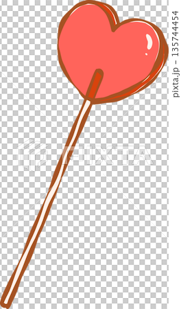 Heart Shaped Lollipop Whimsical Hand Drawn Illustration Heart Shaped Lollipop Whimsical Hand Drawn Illustration 135744454