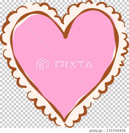 Pink Heart with Decorative Border Whimsical Hand Drawn Pink Heart with Decorative Border Whimsical Hand Drawn 135744456