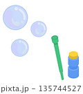 シャボン玉セット ストロー 容器 イラスト 135744527