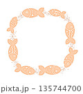 カラフル魚群枠　薄オレンジ 135744700