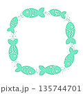 カラフル魚群枠　ミントグリーン 135744701