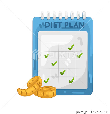 Illustration of diet plan 135744934