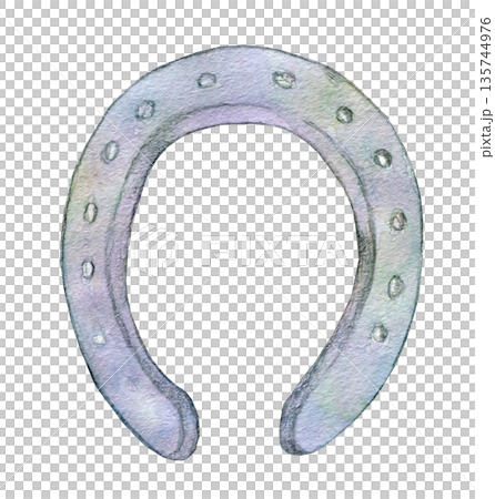 水彩イラスト　手描き　馬の蹄鉄 135744976