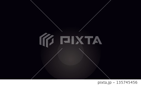 Soft glowing orb centered on black gradient surface with gentle halo effect evokes calm minimal visual core and atmospheric modern abstract scene. 135745456