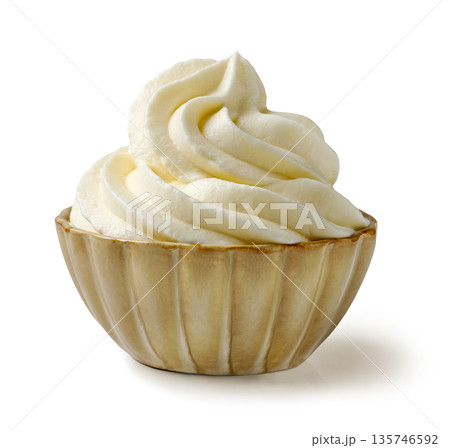 bowl of whipped cream bowl of whipped cream 135746592