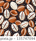 Seamless Pattern of Stylized Coffee Beans Modern Design for Textile and Backgrounds 135747094