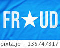 Somalian national flag with white letters FRAUD on it. Fraud Awareness and Scam Prevention Concept. 135747317