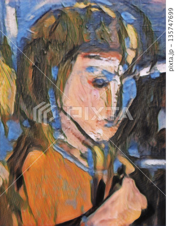 女の子の顔のイラスト 135747699