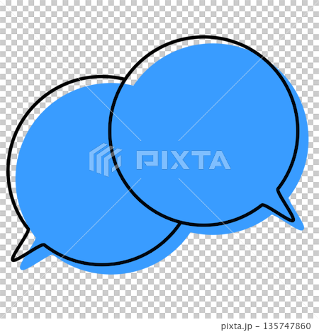 Simple, misaligned speech bubbles, overlapping conversations Simple, misaligned speech bubbles, overlapping conversations 135747860