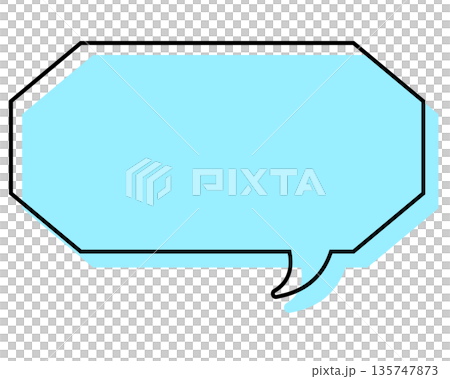 A simple, misaligned speech bubble in a long, octagonal shape A simple, misaligned speech bubble in a long, octagonal shape 135747873