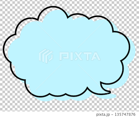 A simple speech bubble with misaligned lines and a rounded cloud shape A simple speech bubble with misaligned lines and a rounded cloud shape 135747876