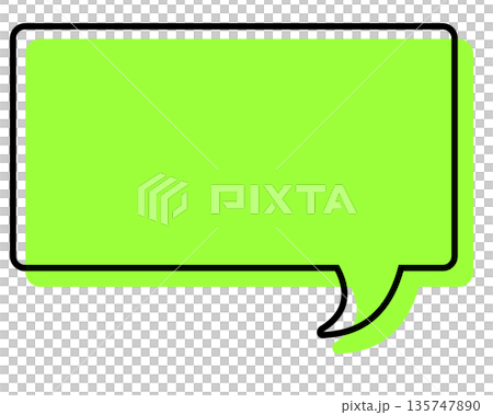 Simple speech bubble with misaligned lines - Rectangle Simple speech bubble with misaligned lines - Rectangle 135747890