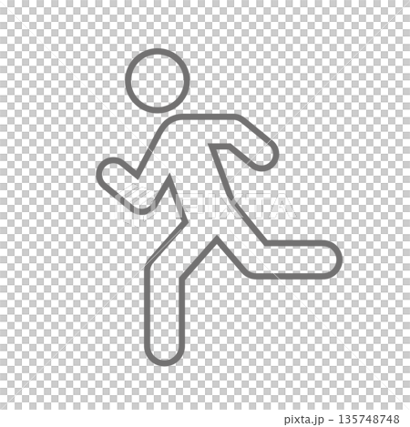 走る人のピクトグラムアイコン 走る人のピクトグラムアイコン 135748748