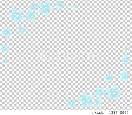 柔和的淺藍色花卉邊框 135748933