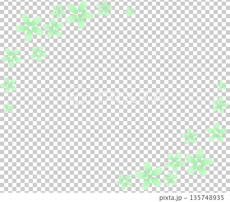 柔和綠色調的花卉相框 135748935
