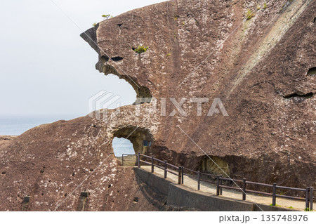夏の三重県熊野市　世界遺産　鬼ヶ城 135748976