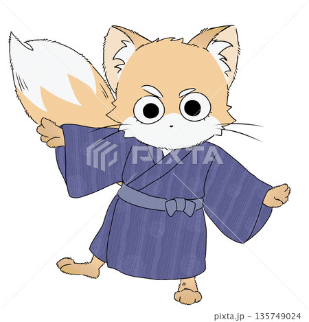 浴衣を着たキツネ 135749024
