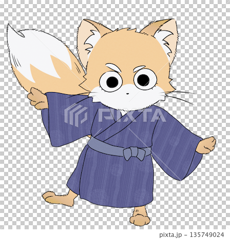 浴衣を着たキツネ 135749024