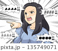指を差すポーズで怒る女性のアニメ風イラスト 135749071