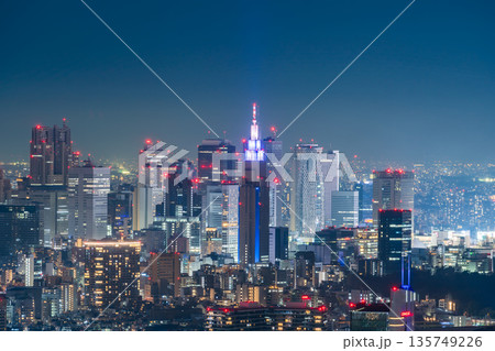 「東京都」東京都心の都市夜景眺望 「東京都」東京都心の都市夜景眺望 135749226