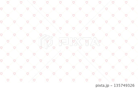 ドットでできた赤いハートマークから広がるひし形のドットのグリッド ドットでできた赤いハートマークから広がるひし形のドットのグリッド 135749326