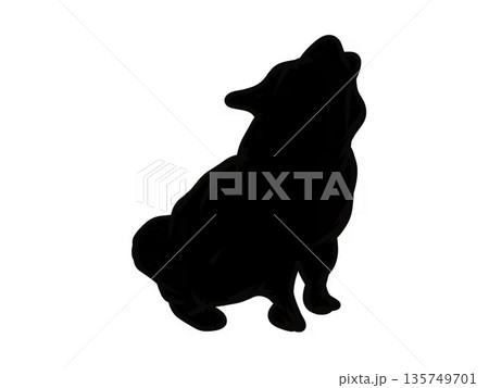 横向きの犬のシルエット 横向きの犬のシルエット 135749701