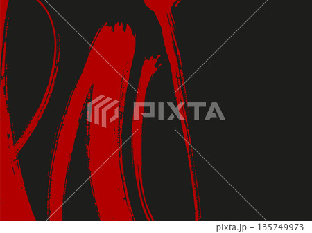 Abstract Black and Red Ink Brush Strokes Abstract Black and Red Ink Brush Strokes 135749973