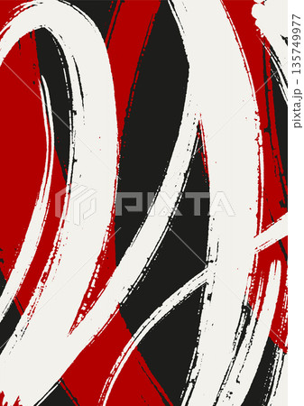 Abstract Black White and Red Ink Brush Strokes Abstract Black White and Red Ink Brush Strokes 135749977