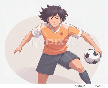 サッカーをする少年 サッカーをする少年 135752155