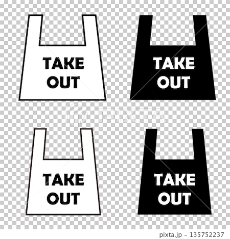 簡單的單色圖標，顯示外賣 135752237