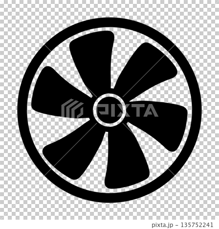 一個簡單的單色電風扇圖標 135752241