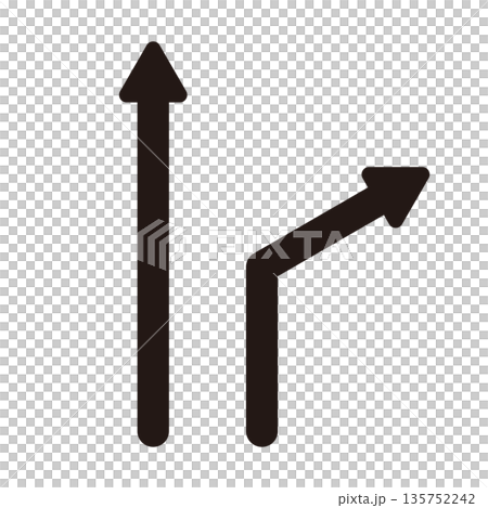 A simple arrow icon indicating a right turn (for traffic and guidance) A simple arrow icon indicating a right turn (for traffic and guidance) 135752242