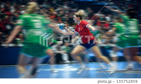 Dynamic handball player showcasing skill and...のイラスト素材 [135752859] - PIXTA