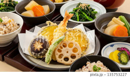 おいしい天ぷら盛合せ料理 135753227